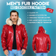 Illustration for article titled Trendhoop Men’s Fur Hoodie Red Crocodile Pattern Leather Jacket